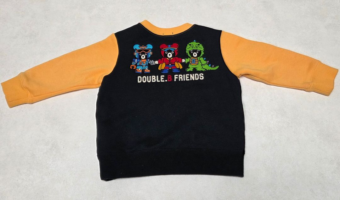 미키하우스 고가라인 더블비 기모 공룡 맨투맨 90--1