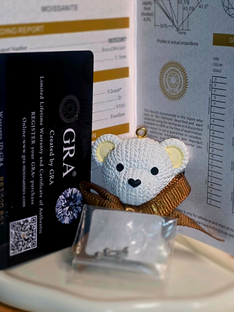 18k 화이트골드 모사나이트 귀걸이--1