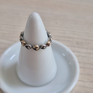 판도라 콤비 투톤 단종 반지 피코크 50 사이즈