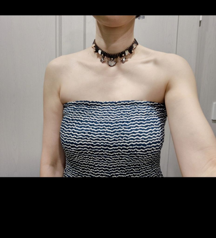 토리버치 튜브탑 롱원피스--6