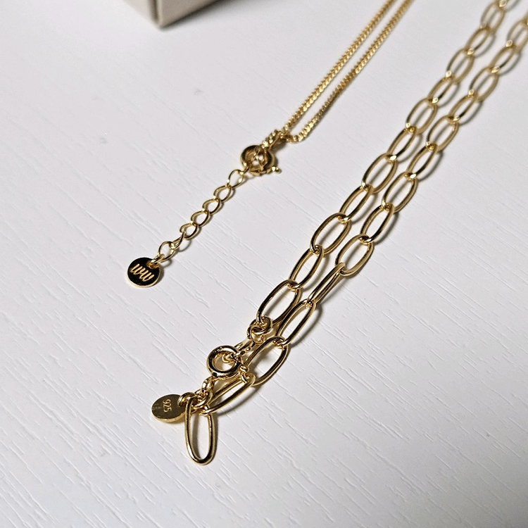 양미라 x 워스워드 WorthWord 골드 레이어드 코인 목걸이 + 체인 목걸이 [새상품/미착용] 이미지