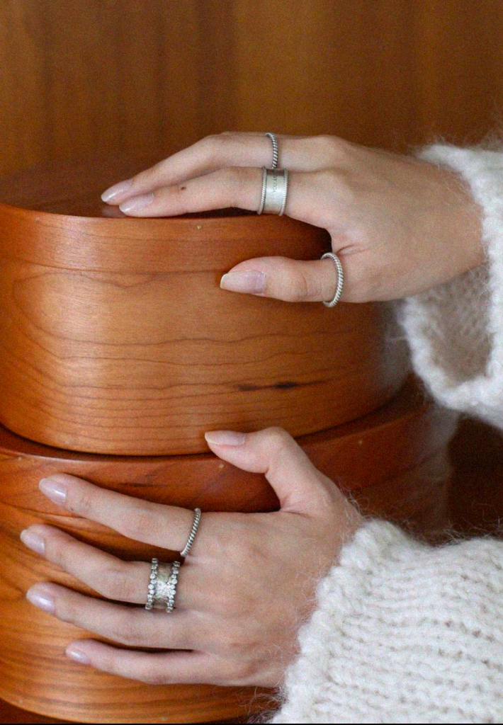 양미라 x 워스워드 WorthWord 골드 18k 레이어드 반지 2개 세트 [새상품/미착용]--5