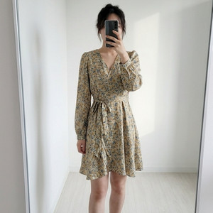 (새옷)여성패션 꽃무늬원피스 미니원피스 44(xs)~66(m)