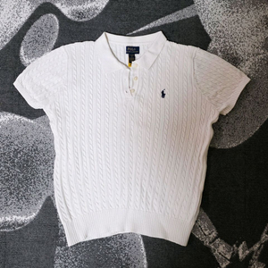 폴로 랄프로렌 여성 걸즈 케이블 반팔 카라 니트 스웨터 XL (55) 이미지