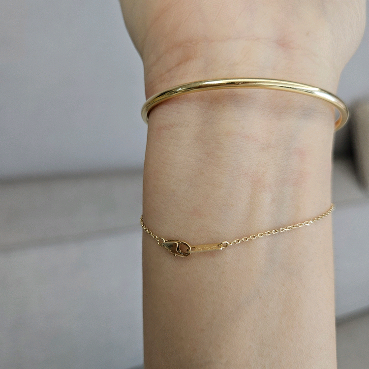 도나앤디 14k 이니셜 코인 금 팔찌--3