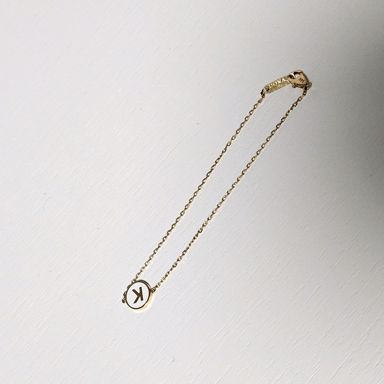 도나앤디 14k 이니셜 코인 금 팔찌--8