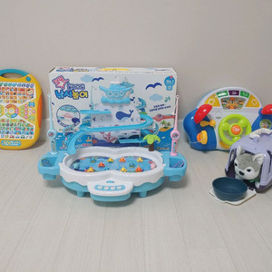 100개 버튼 스마트패드 & 점핑 슬라이드 낚시놀이 & 블루마토 자동차 운전놀이 장난감 & 다이소 강아지 인형 이미지