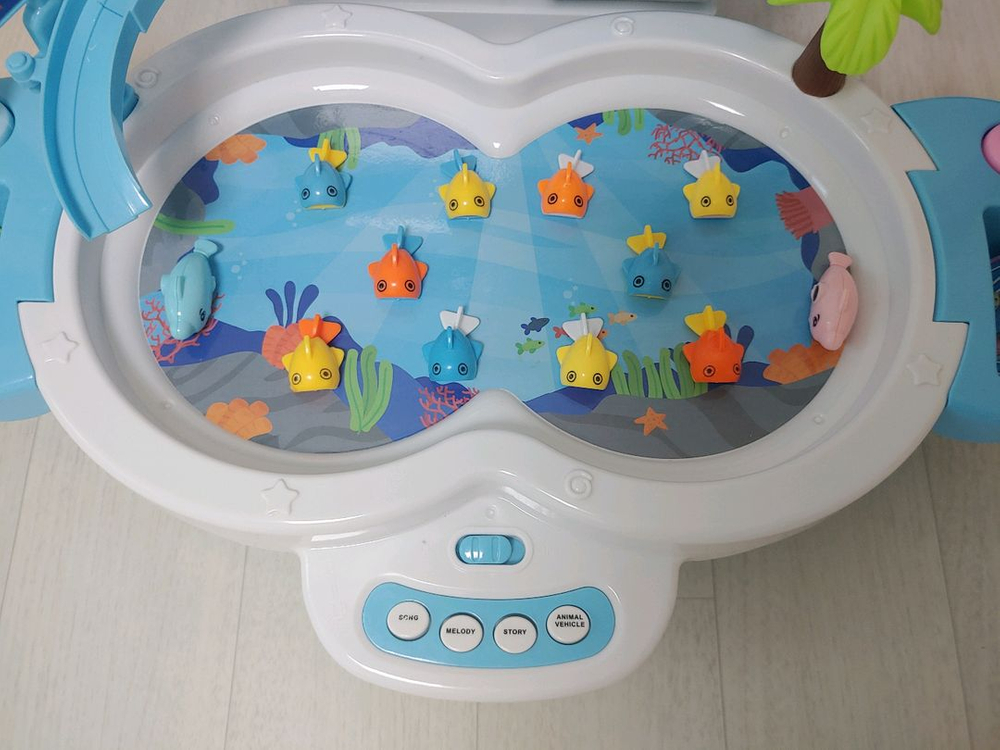 100개 버튼 스마트패드 & 점핑 슬라이드 낚시놀이 & 블루마토 자동차 운전놀이 장난감 & 다이소 강아지 인형 이미지