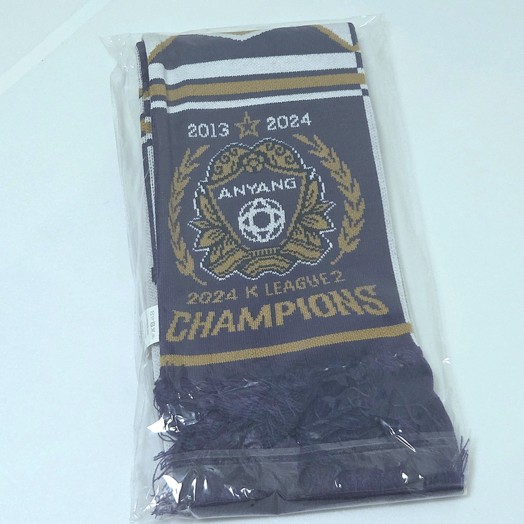 (새상품)FC안양 K리그2 우승 기념 니트 머플러 축구 스카프--2