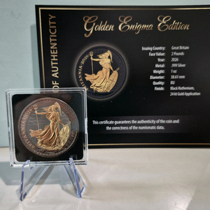 브리타니아 한정판 블랙루테늄(백금)+24k도금 은화