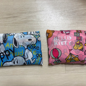 스누피/ 산리오 헬로키티 접이식 휴대용 에코백 장바구니 가방(새상품)