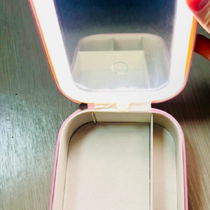 [새상품] LED 조명 화장품 파우치 핑크색 S사이즈