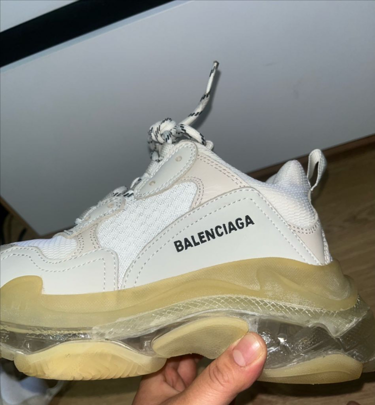 발렌시아가 트리플s 화이트 클리어솔 37(240) 사이즈 이미지