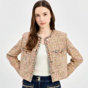 Michaa 미샤 자바라 배색 트위드 숏 자켓