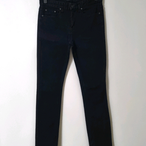 32)플랙진 가죽패치 재팬 슬림 스트레이트 스판 블랙 일자청바지