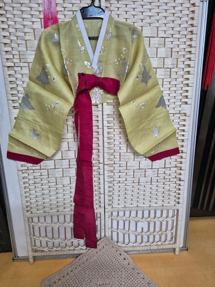 무지개보석주단여성한복실크저고리55~날씬66--4