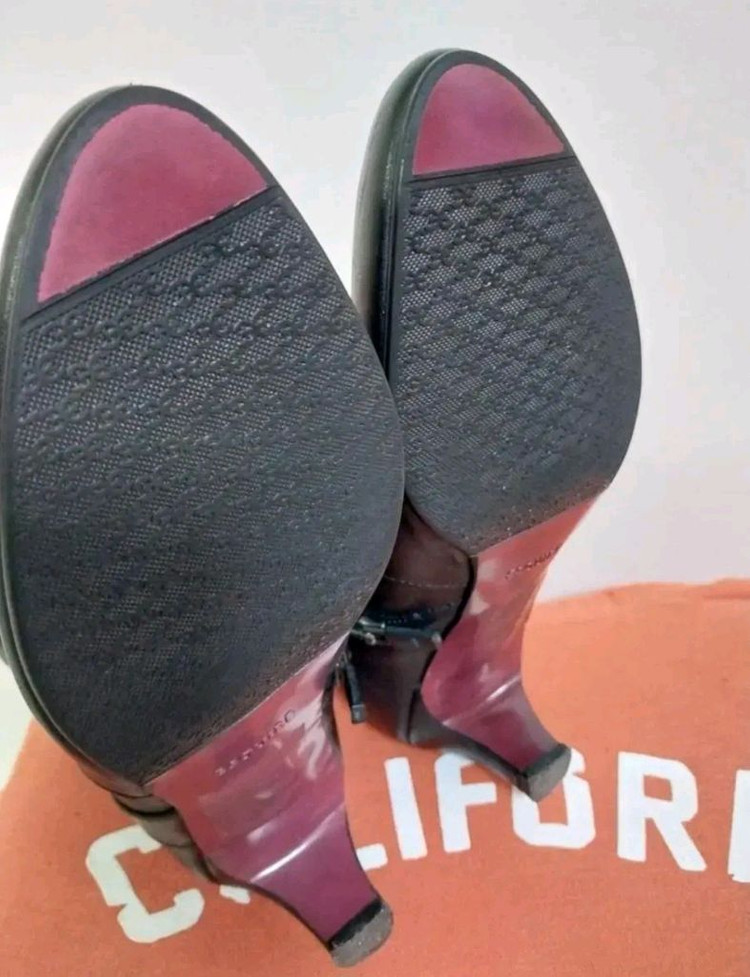 여성 에스콰이어 블랙 가죽 앵클부츠 (240) 이미지