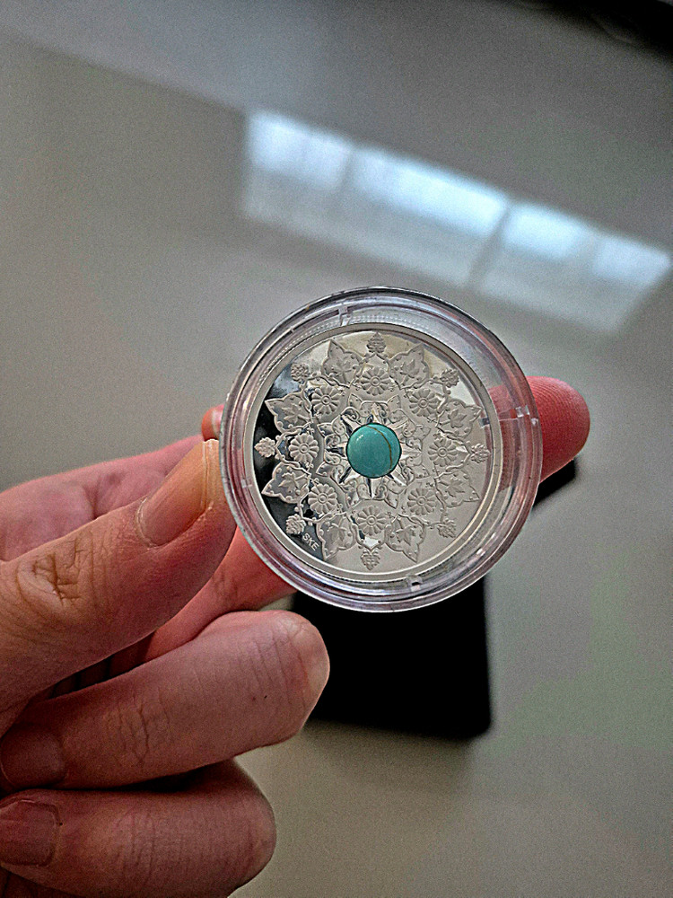 한정판 터키석 1온스 은화--1