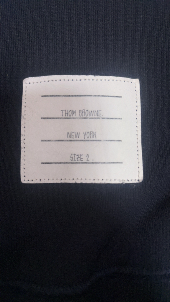 톰브라운 사선완장 맨투맨 네이비--5