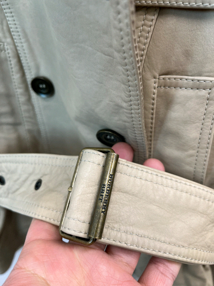 버버리 카프스킨 숏 트렌치자켓--1