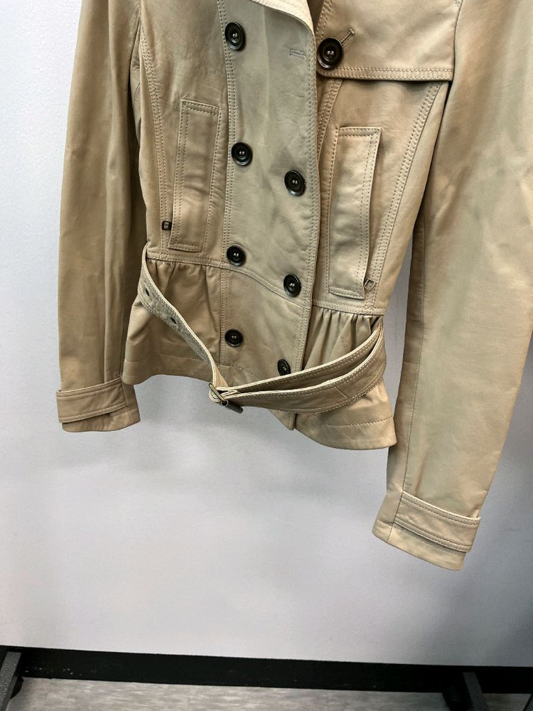 버버리 카프스킨 숏 트렌치자켓--2