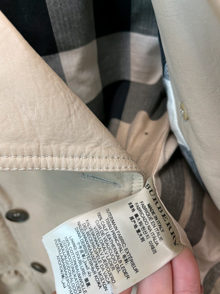 버버리 카프스킨 숏 트렌치자켓--6