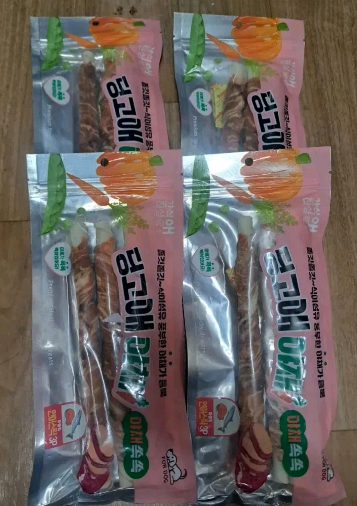 강아지 딩고스틱껌 4봉지 일괄--1
