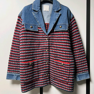 산드로 데님 니트 자켓