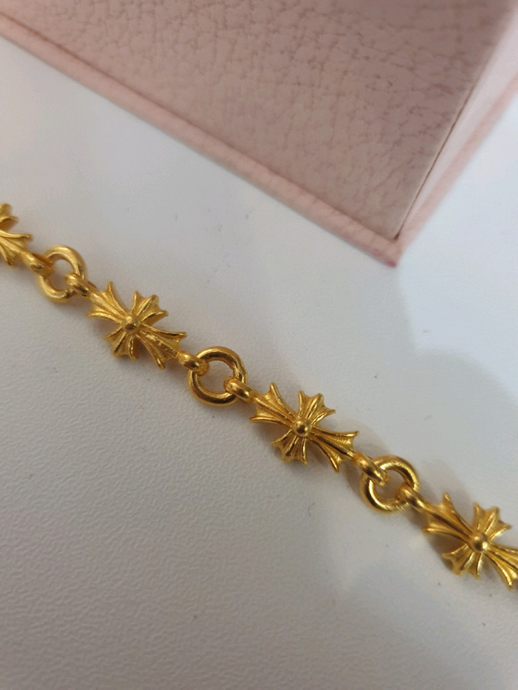 순금 24K 십자가 체인 팔찌 (세제품)--1