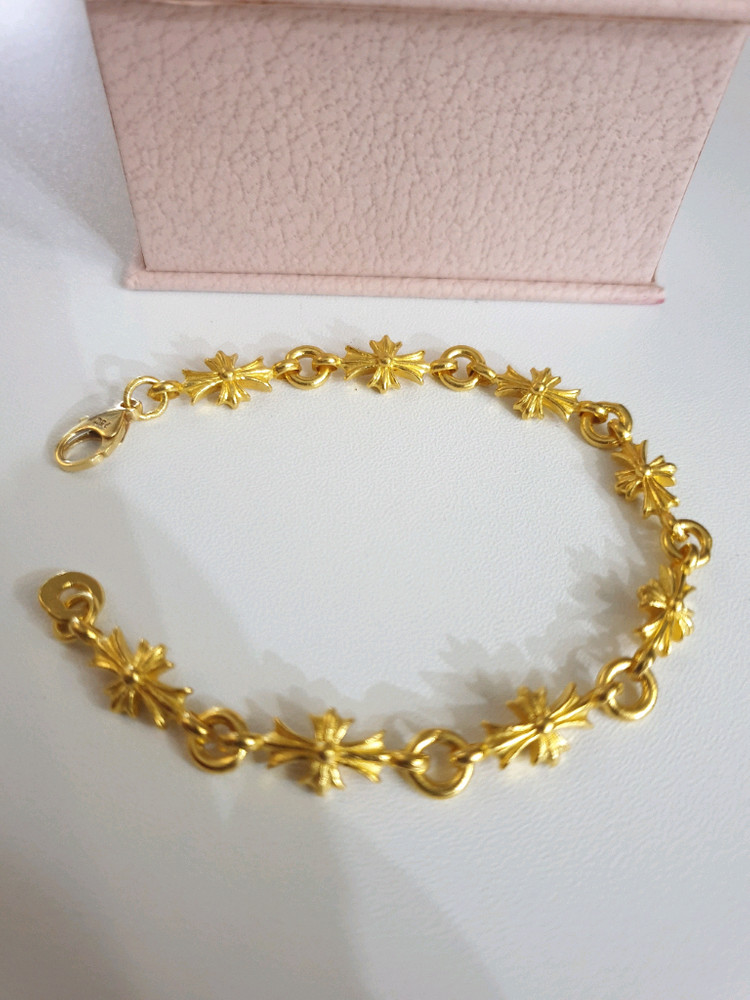 순금 24K 십자가 체인 팔찌 (세제품)--2