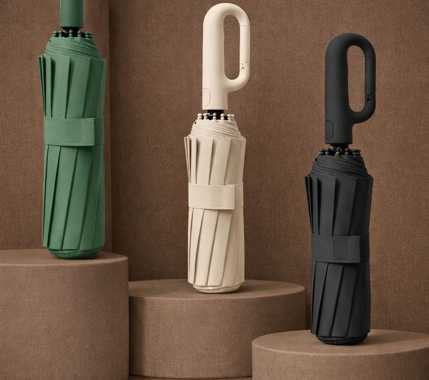 이중 창살로 비바람에 강한 양산 겸 우산. 고리형손잡이--0