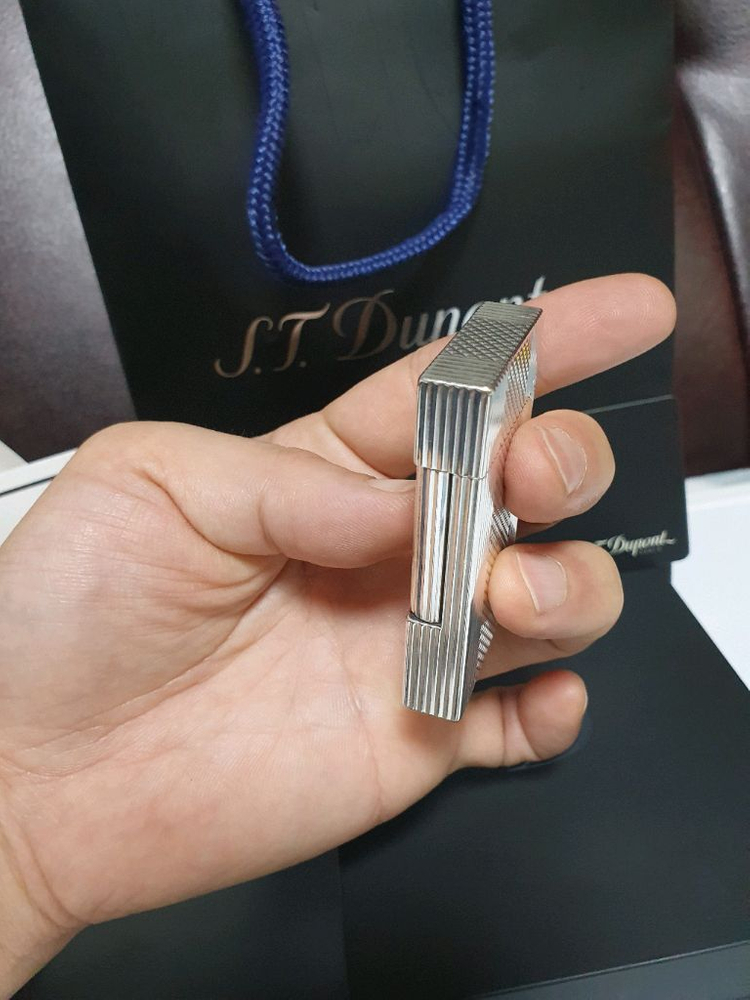 [새상품,풀세트] 듀퐁라이터 라인2 ca16930 실버 듀퐁 라이타 이미지