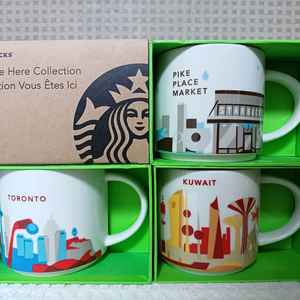 스타벅스 유아히어 컬렉션 시티머그 414ml 미국 파이크 플레이스 마켓 캐나다토론토 쿠웨이트 이미지