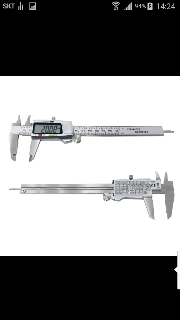 디지털 버니어 캘리퍼스 스텐질 눈금자 150mm 측정 이미지