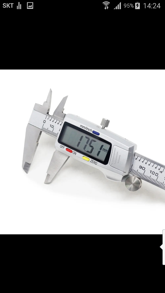 디지털 버니어 캘리퍼스 스텐질 눈금자 150mm 측정 이미지