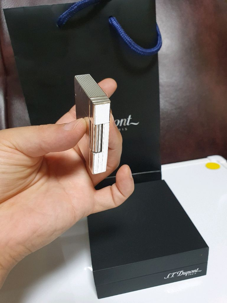 [정품,풀세트] 듀퐁라이터 라인2 ca18137 개츠비 실버 듀퐁 라이타 이미지
