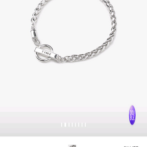 타임옴므정품 브라스 체인 실버팔찌 새상품 판매.