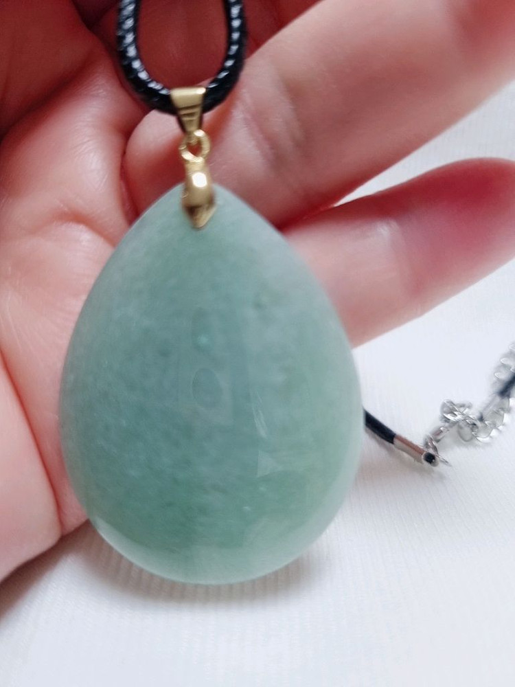 [새상품]천연 그린 아벤츄린 원석 펜던트 목걸이 이미지