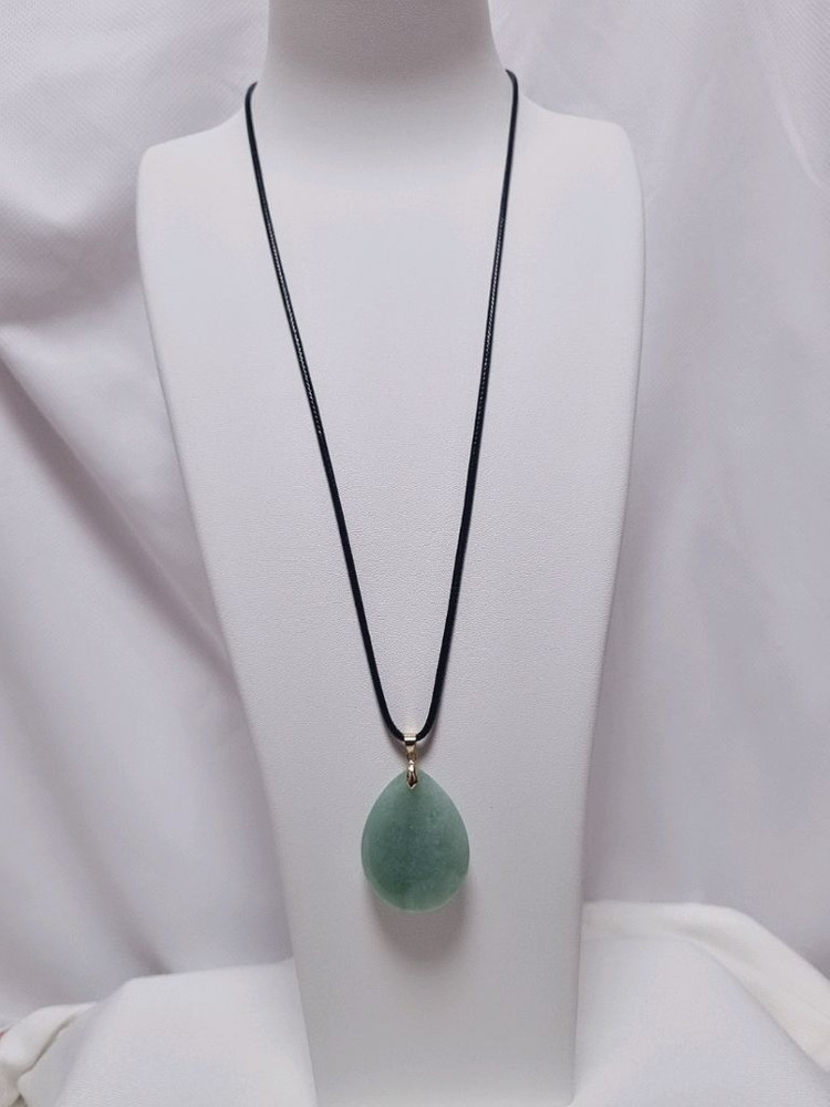 [새상품]천연 그린 아벤츄린 원석 펜던트 목걸이 이미지