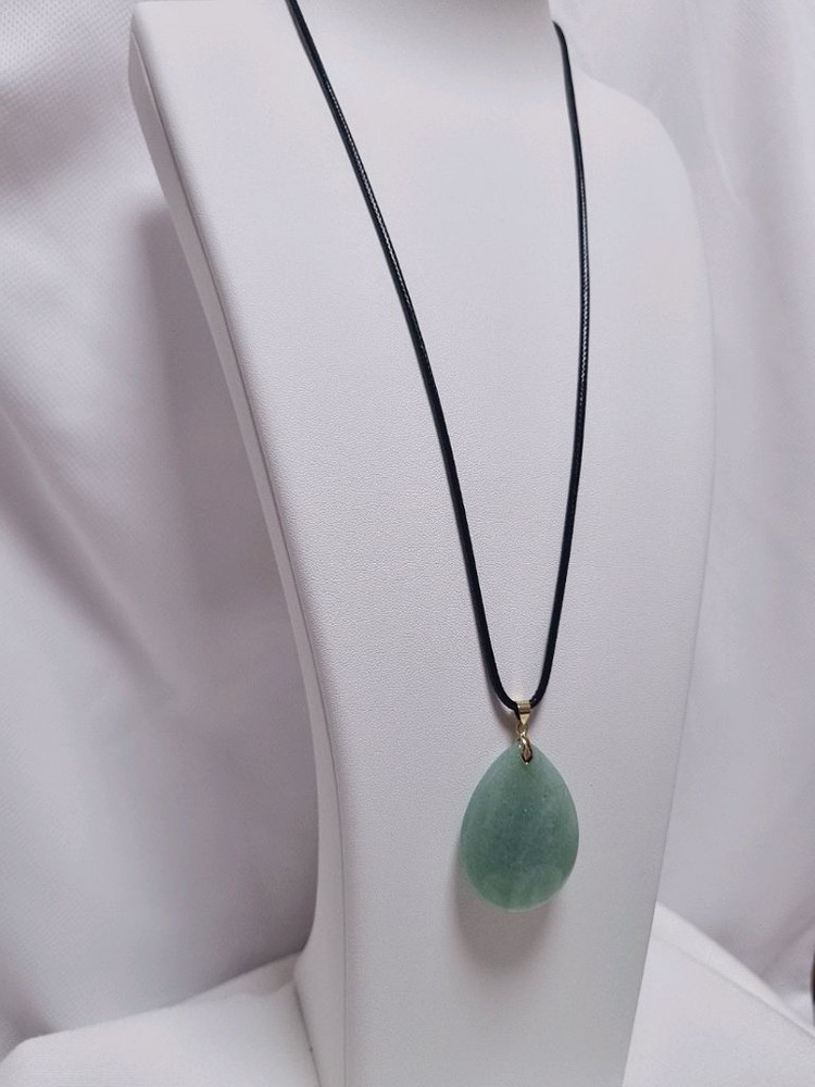 [새상품]천연 그린 아벤츄린 원석 펜던트 목걸이 이미지