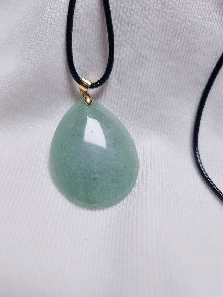 [새상품]천연 그린 아벤츄린 원석 펜던트 목걸이 이미지