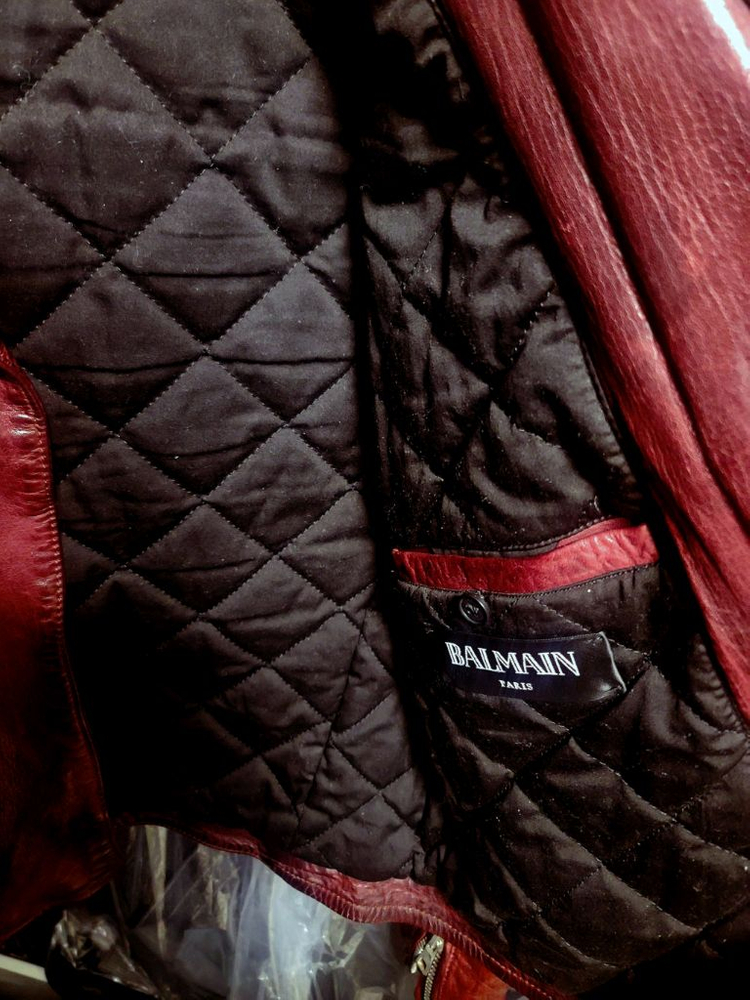 발망 / BALMAIN 이태리 버건디 양가죽 라이더 자켓 / 50(100-103) 이미지