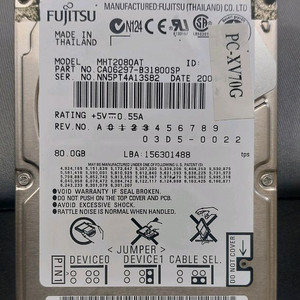 후지쯔 HDD 80GB IDE HDD 2.5
