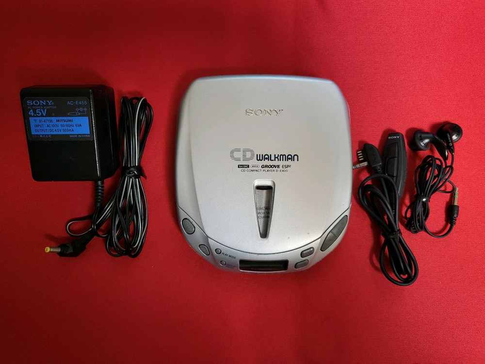 소니 디스크맨 D-E400 CDWALKMAN 깨끗한 풀세트 정상작동품 이미지