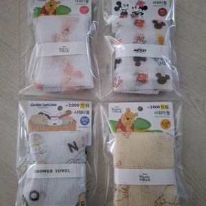 디즈니 캐릭터 샤워타월 일괄 이미지