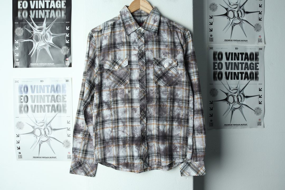 (M) 브랜드빈티지 셔츠 남방 체크 타이다이 아메카지 이미지