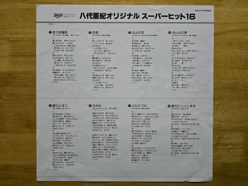 LP 레코드 Yashiro Aki 야시로 아키 - 베스트 앨범 이미지