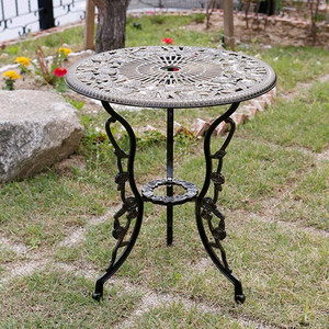 원형 앤틱 알루미늄 야외 테이블 카페 업소용