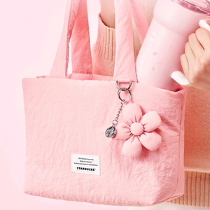 (택포)스타벅스 블루밍 핑크 나일론백 체리블라썸 가방 토트백 이미지
