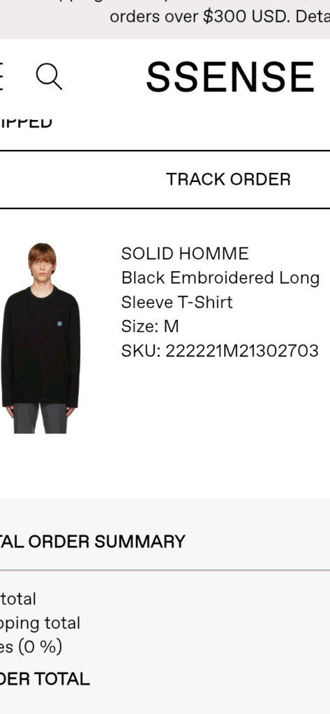 솔리드옴므 백로고 롱슬리브 티셔츠 블랙 이미지